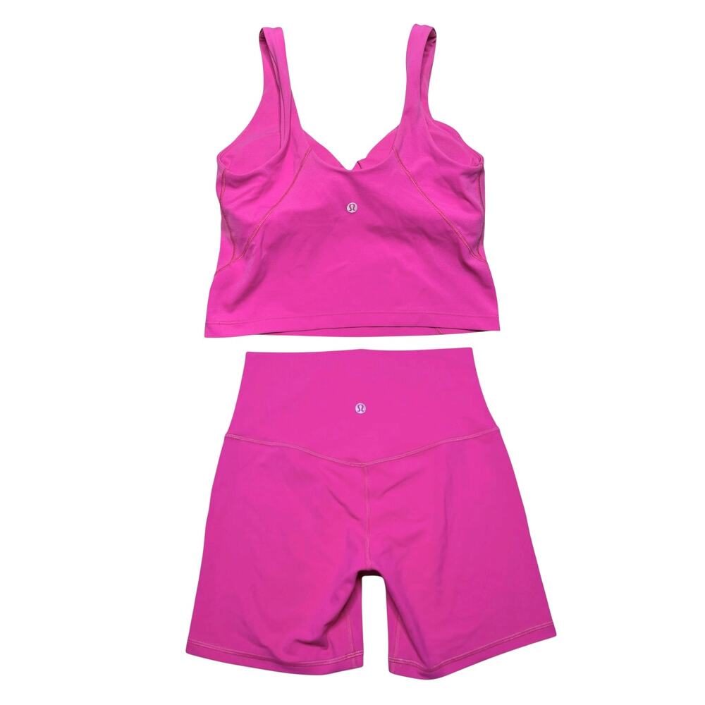 Lululemon Align Tank and Short 6" Sonic Pink Set Size 6 - Picture 2 of 6